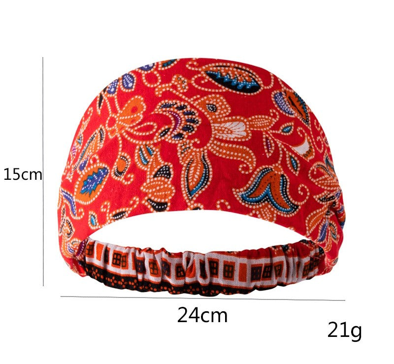 Ethnic style multi-coloured bandanna headband