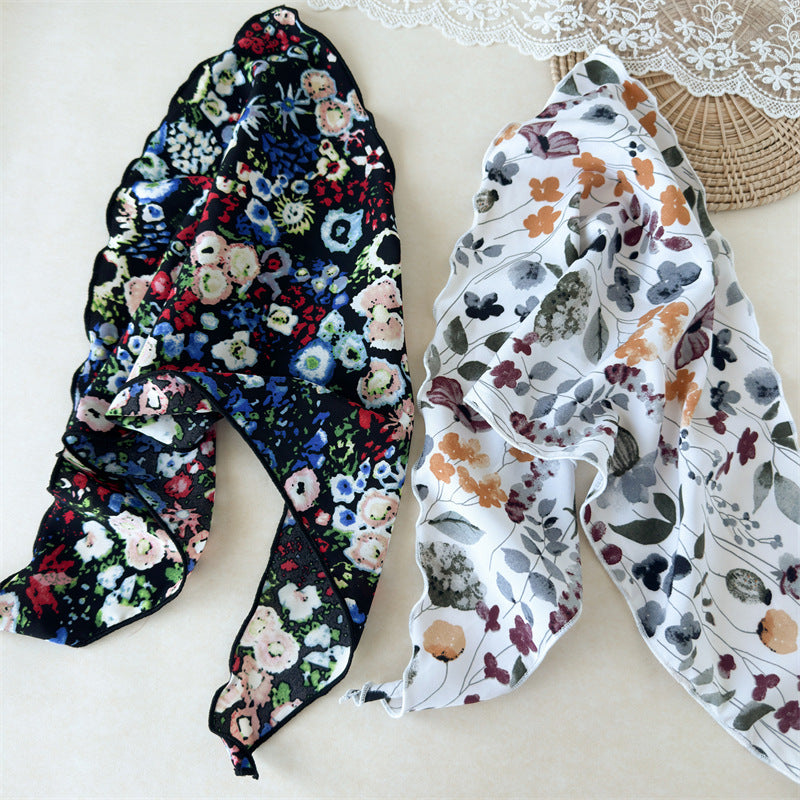 Floral triangle scarf