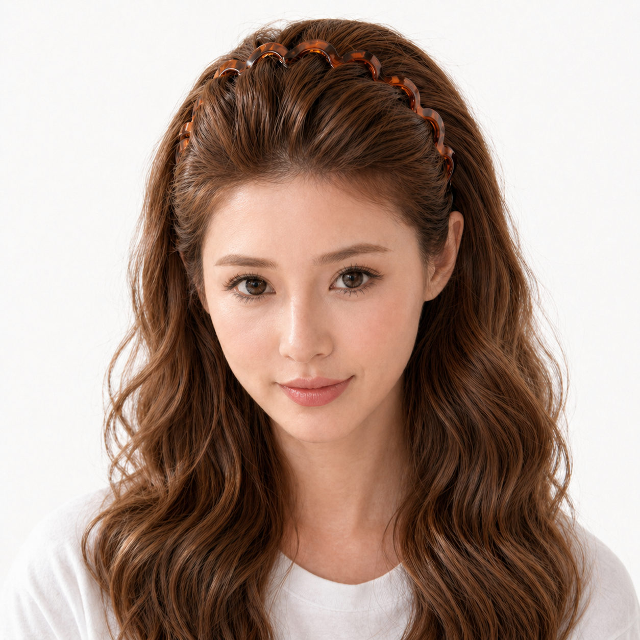 Wavy acrylic headband with teeth