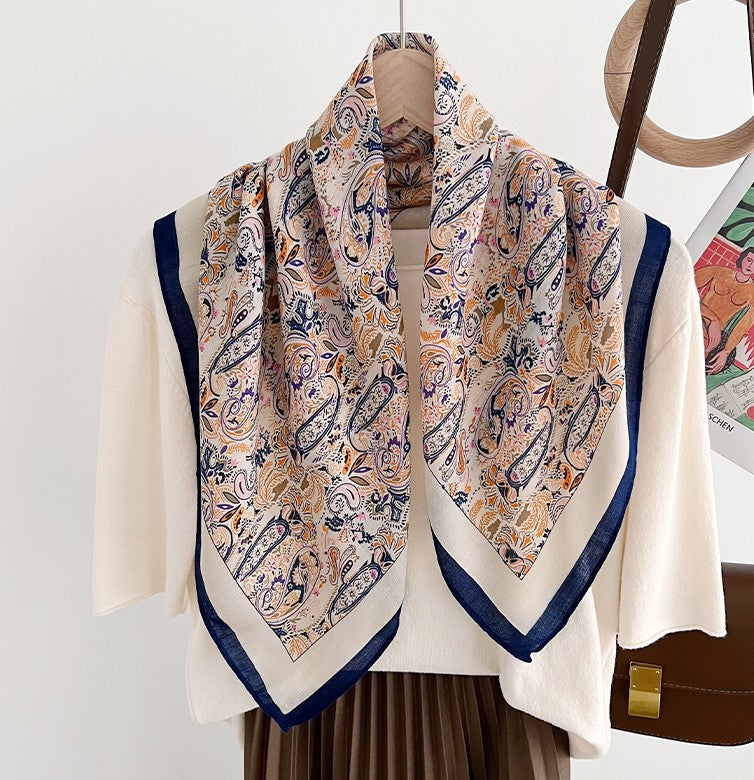 Floral paisley square scarf