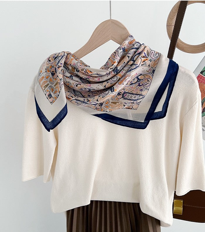 Floral paisley square scarf