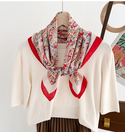 Floral paisley square scarf