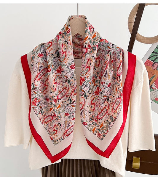 Floral paisley square scarf