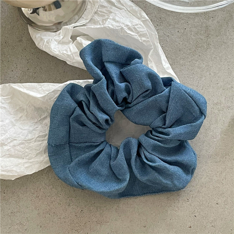 Denim scrunchies