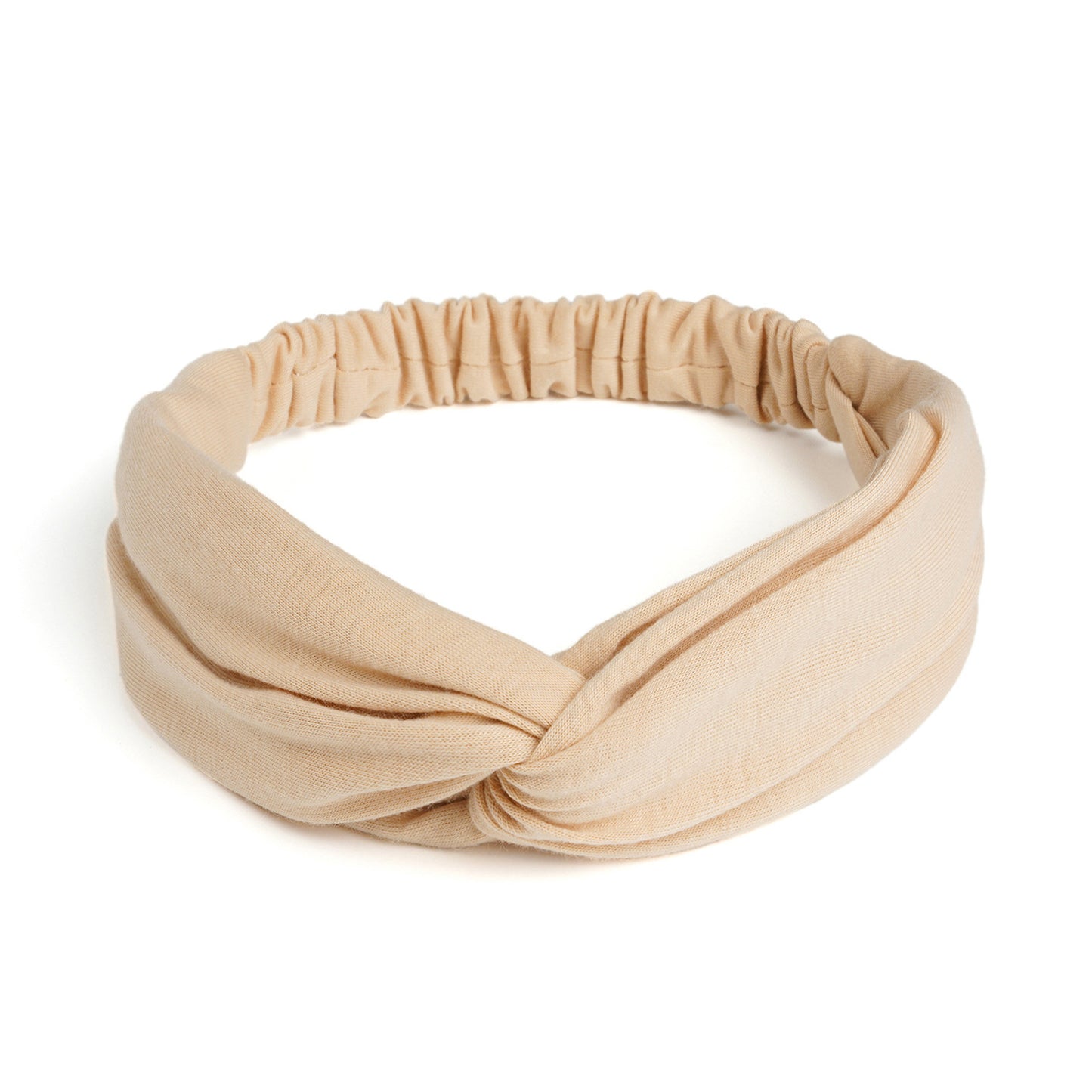 Twist front cotton elastic headband