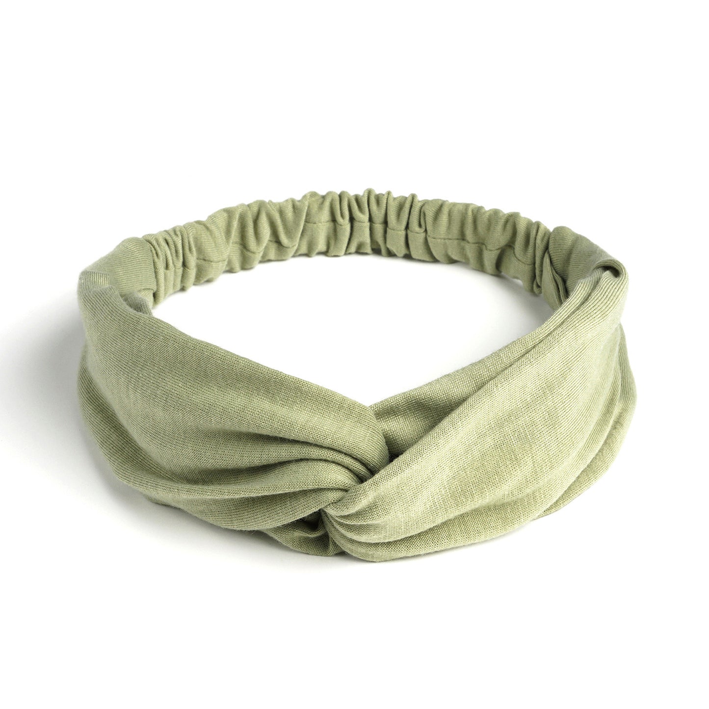 Twist front cotton elastic headband