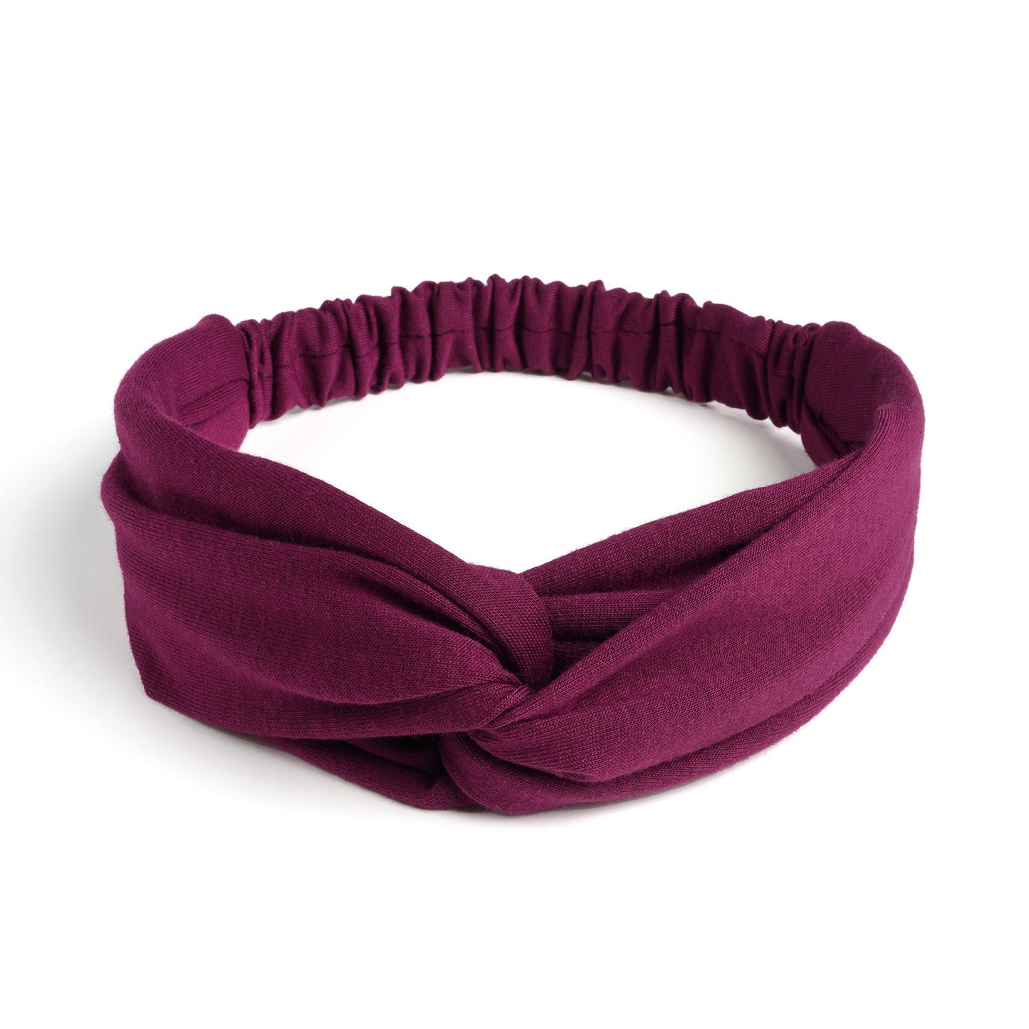 Twist front cotton elastic headband