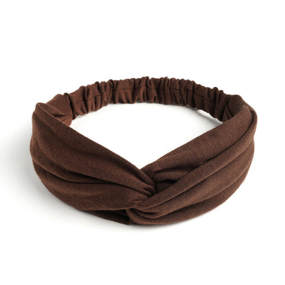 Twist front cotton elastic headband