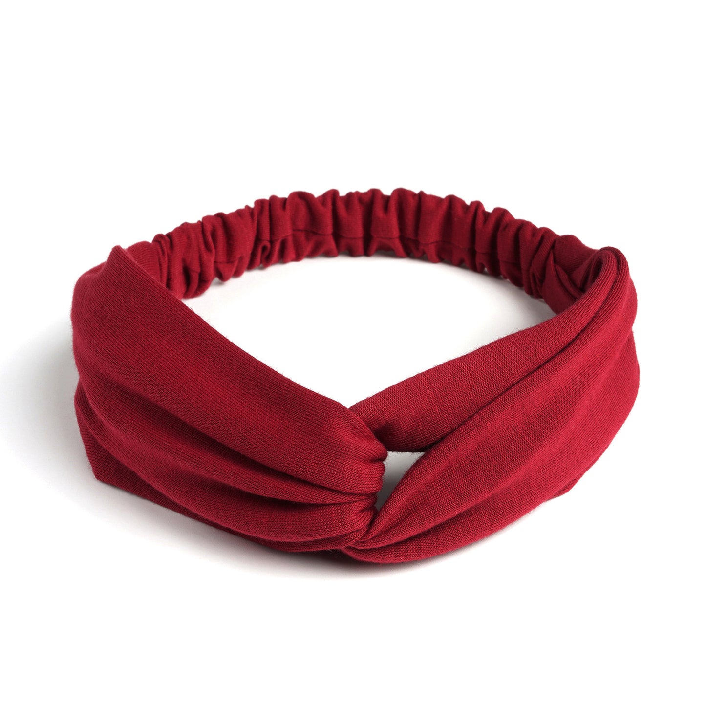 Twist front cotton elastic headband