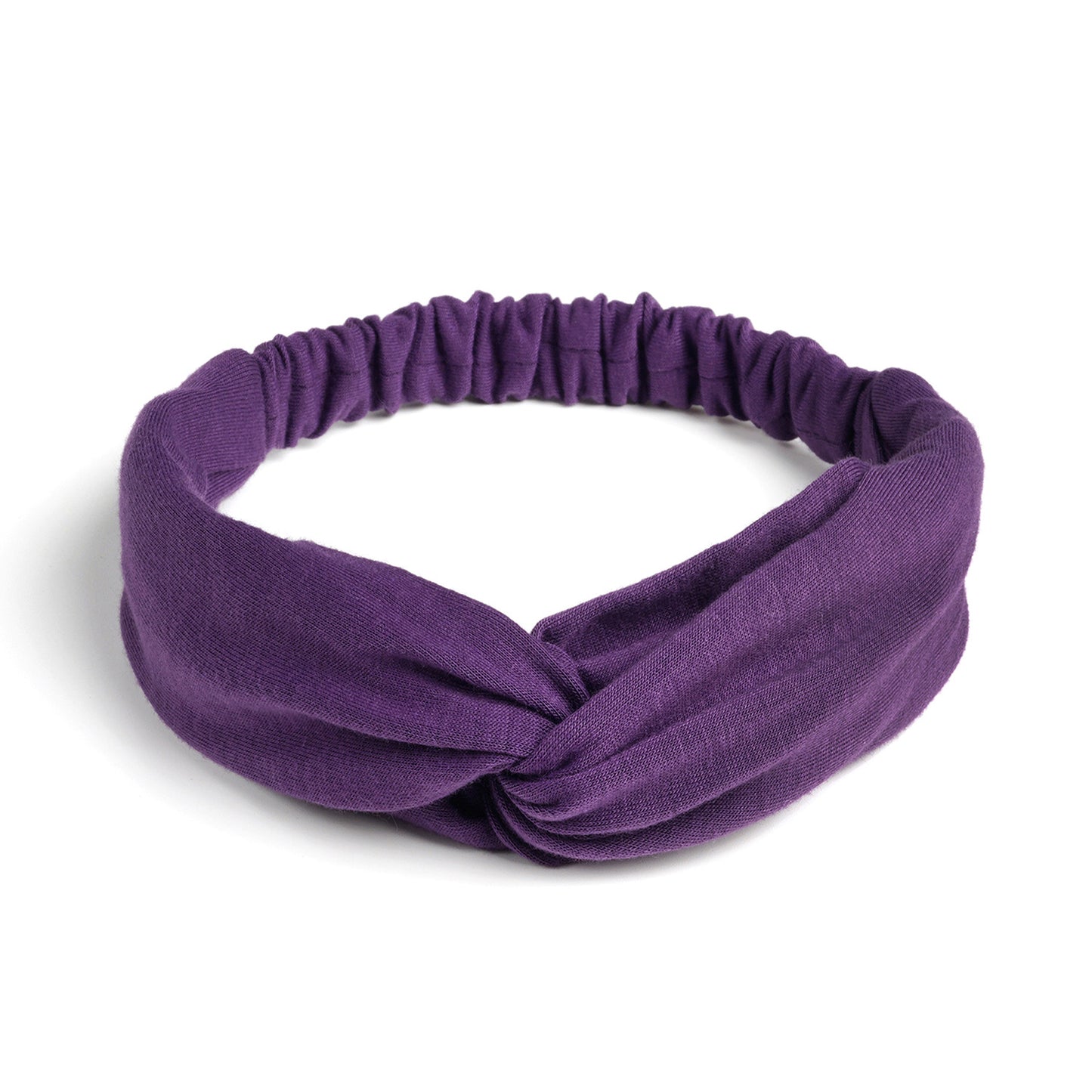 Twist front cotton elastic headband