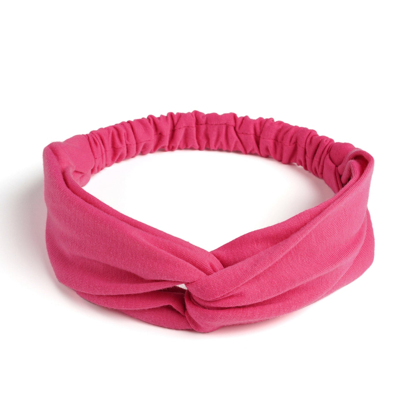 Twist front cotton elastic headband