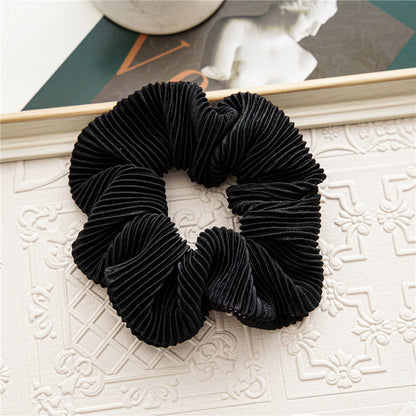 2-pack pleated small scrunchies in black and white