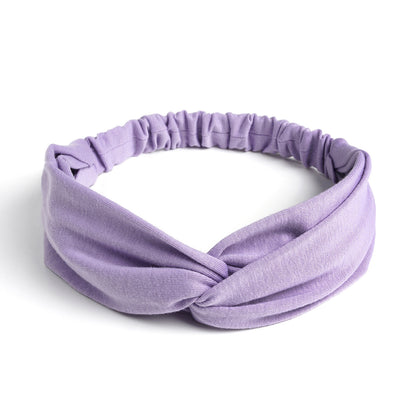 Twist front cotton elastic headband