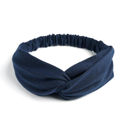 Twist front cotton elastic headband