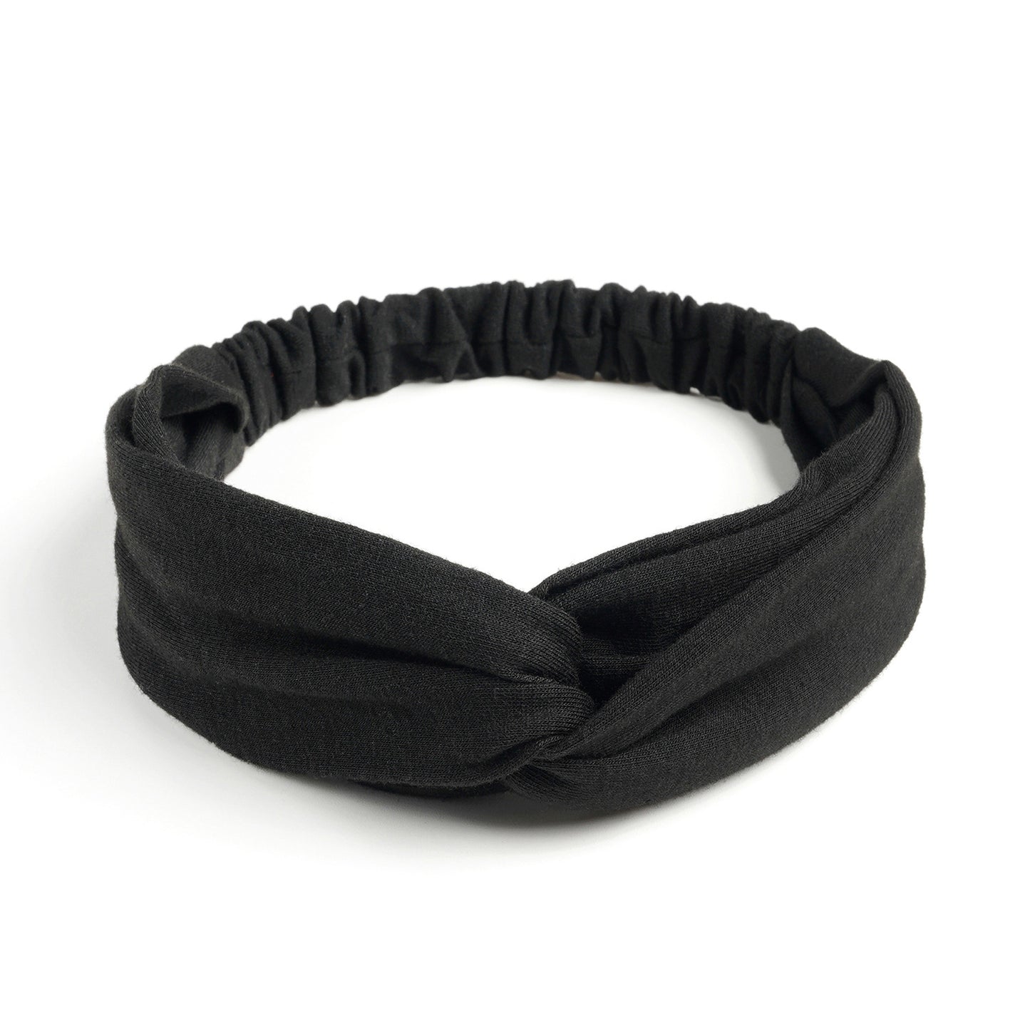 Twist front cotton elastic headband