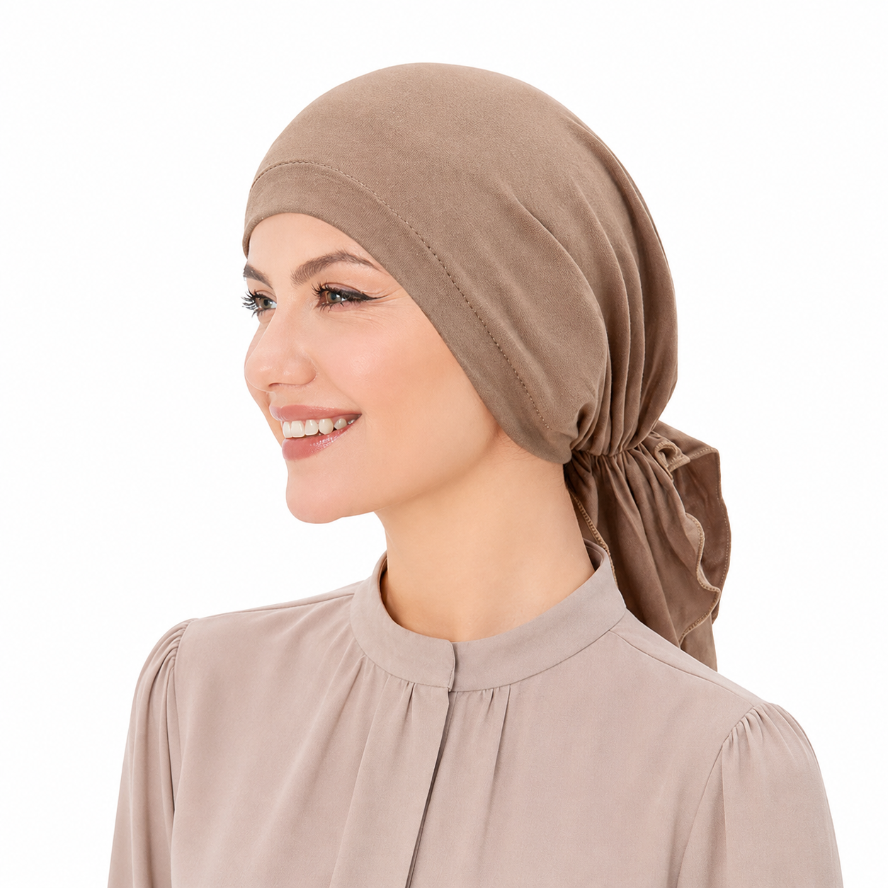 Jersey hair cap with tail