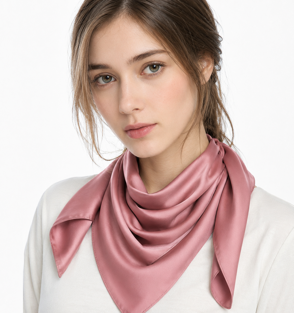 Plain colour square scarf