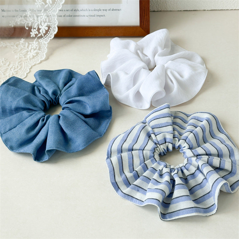 Over-size denim scrunchies