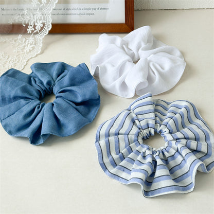 Over-size denim scrunchies