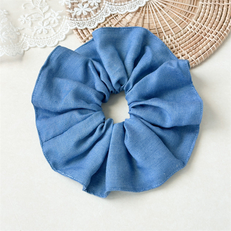 Over-size denim scrunchies