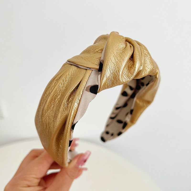 Knotted leather headband