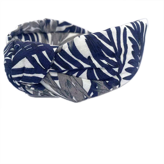 Floral knotted cotton headband