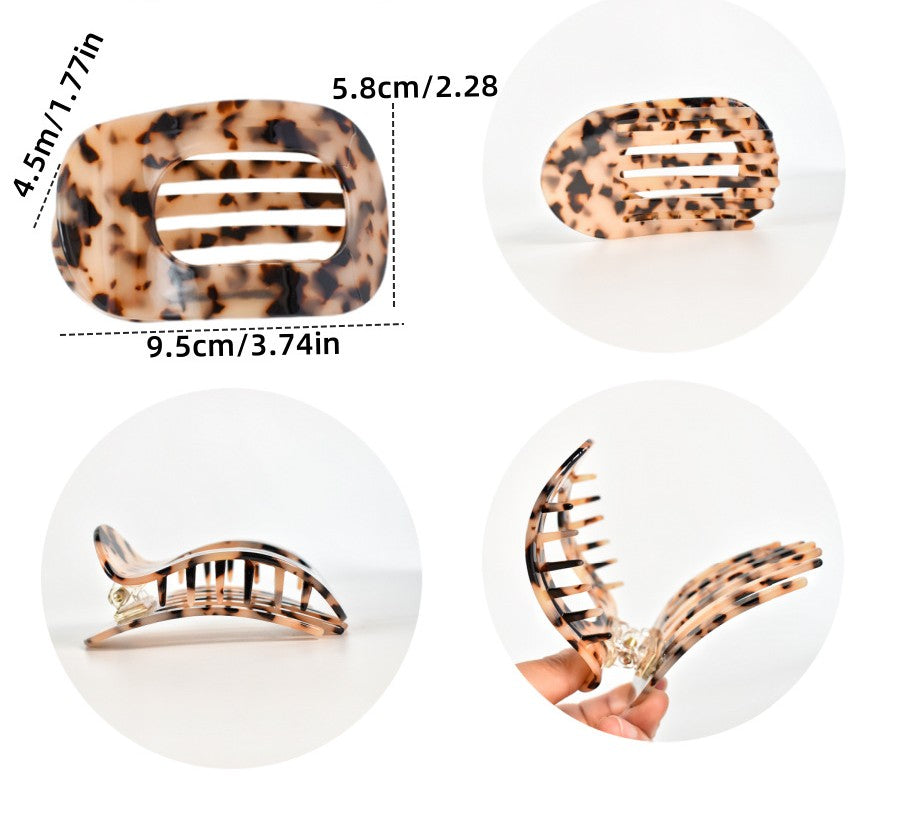 Oval flat hair claw