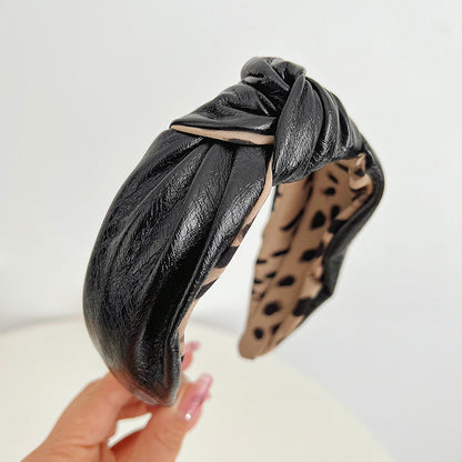 Knotted leather headband