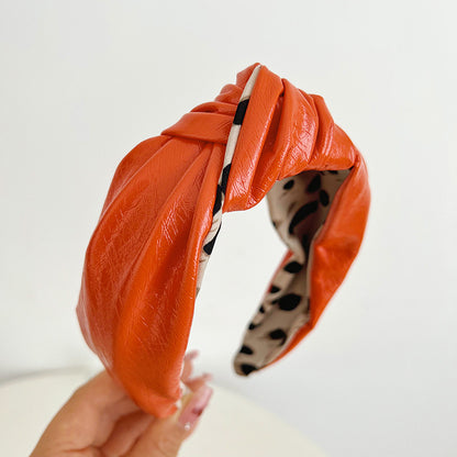 Knotted leather headband