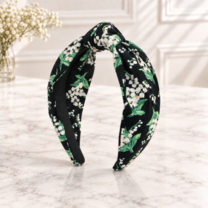 Cotton floral knotted headband