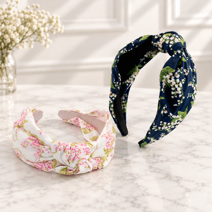 Cotton floral knotted headband