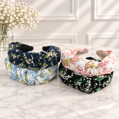 Cotton floral knotted headband