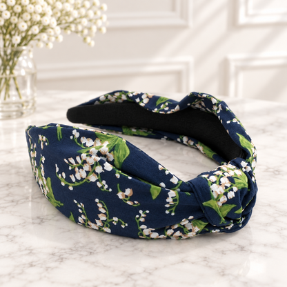 Cotton floral knotted headband
