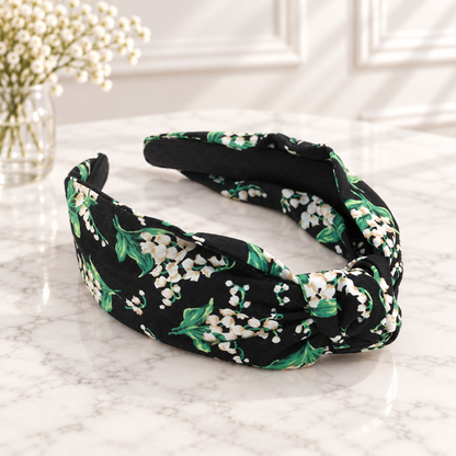 Cotton floral knotted headband
