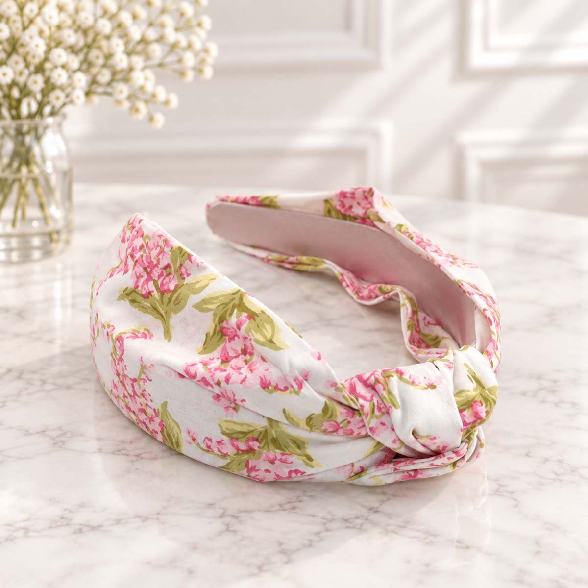 Cotton floral knotted headband