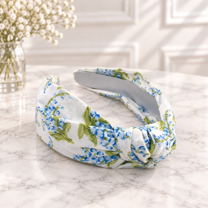 Cotton floral knotted headband