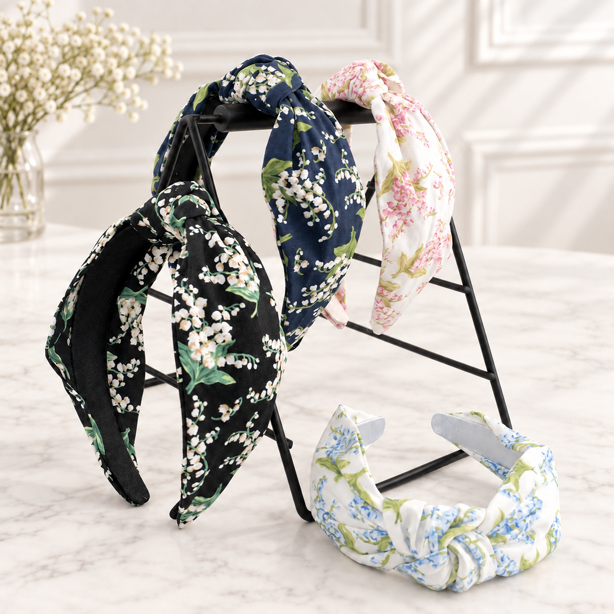 Cotton floral knotted headband