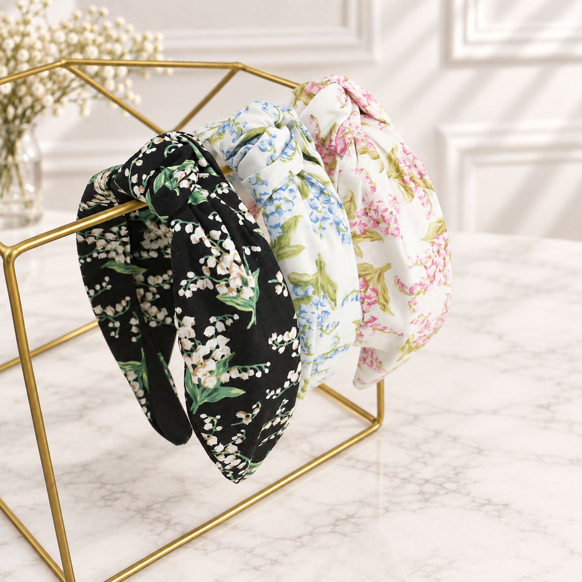 Cotton floral knotted headband