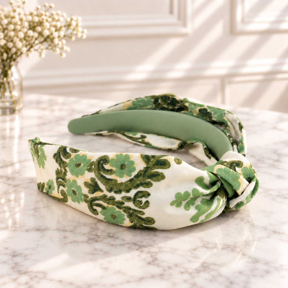 Bright floral knotted headband