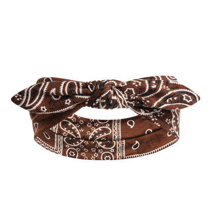 Paisley print headband with bow
