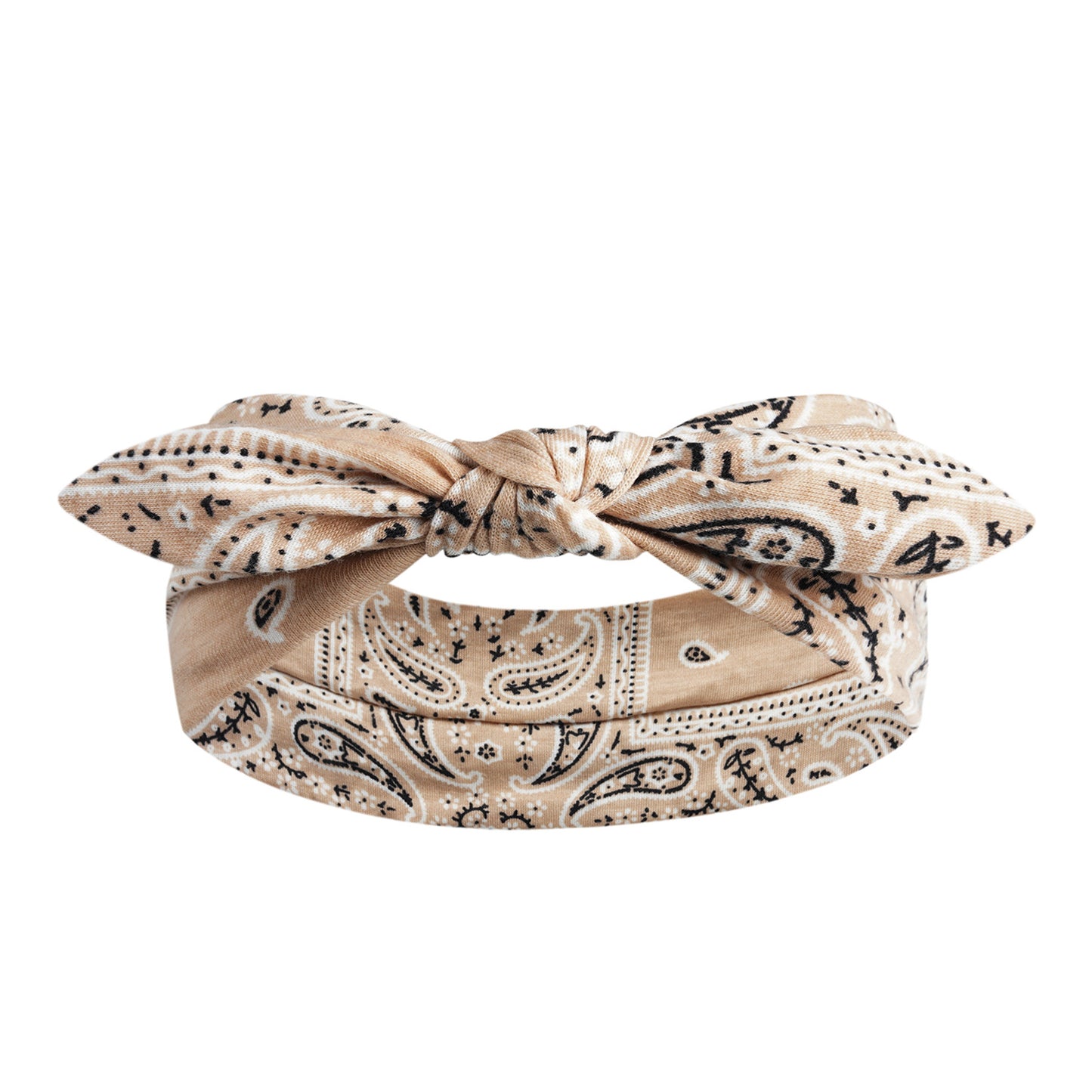 Paisley print headband with bow