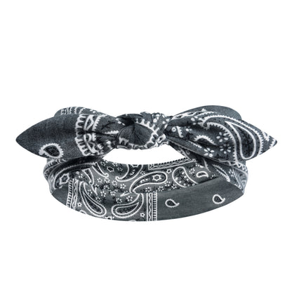 Paisley print headband with bow