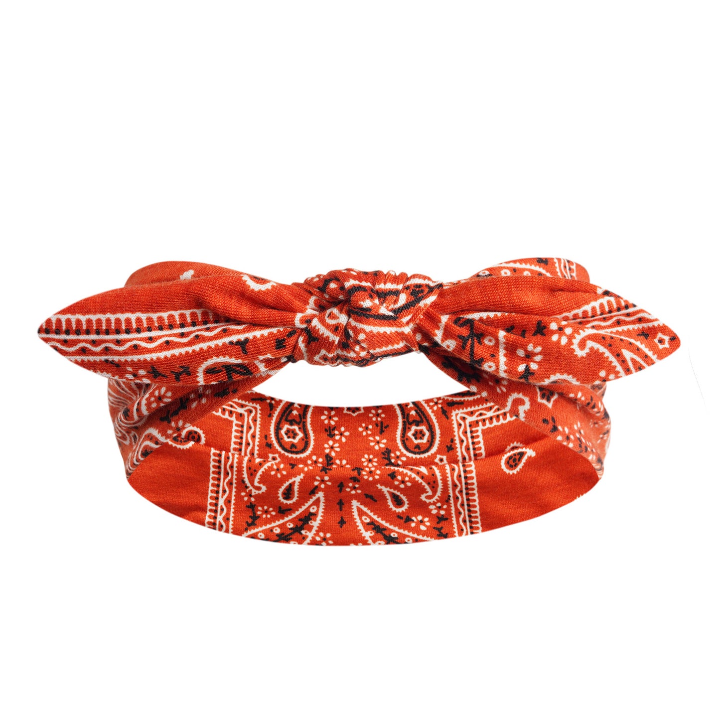 Paisley print headband with bow