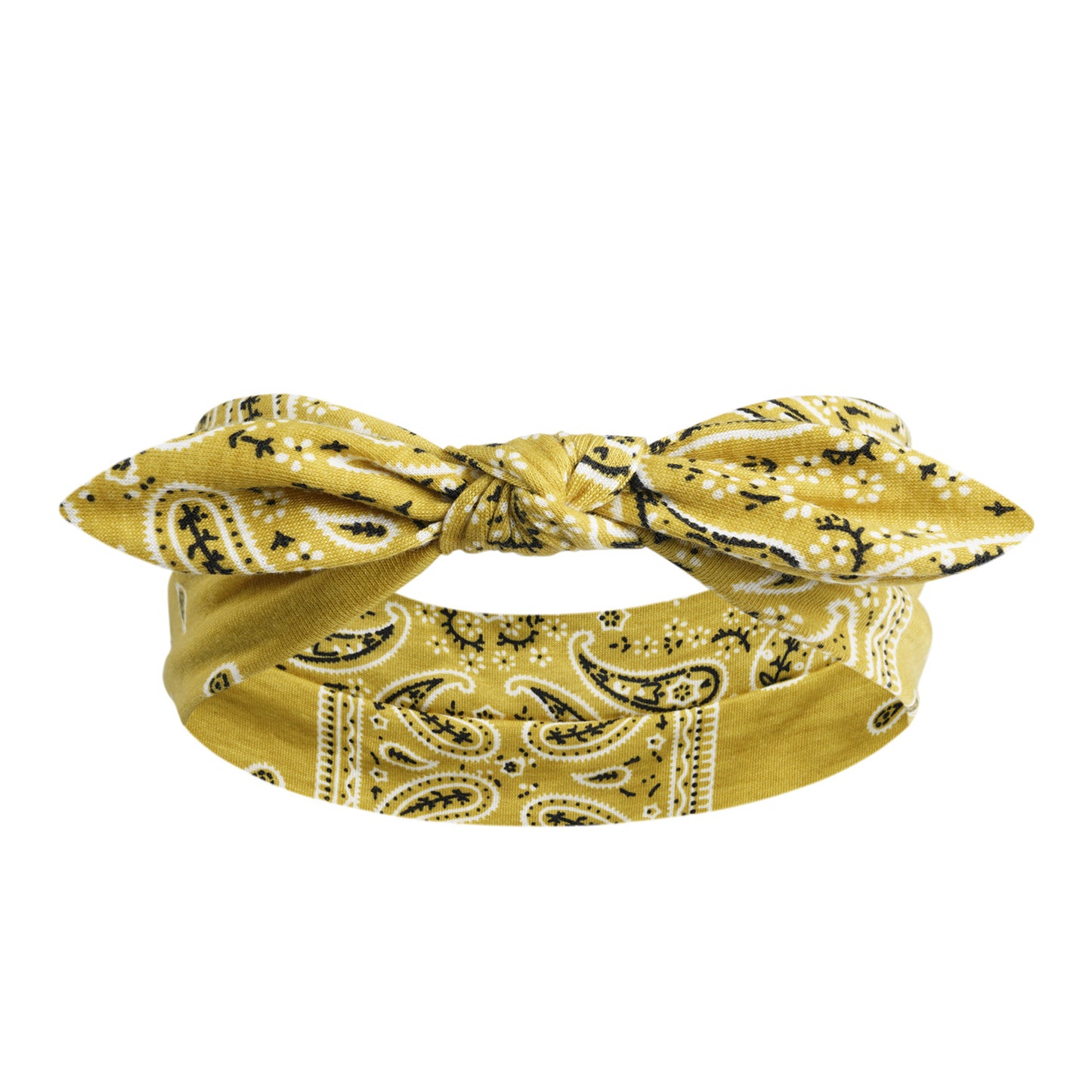 Paisley print headband with bow