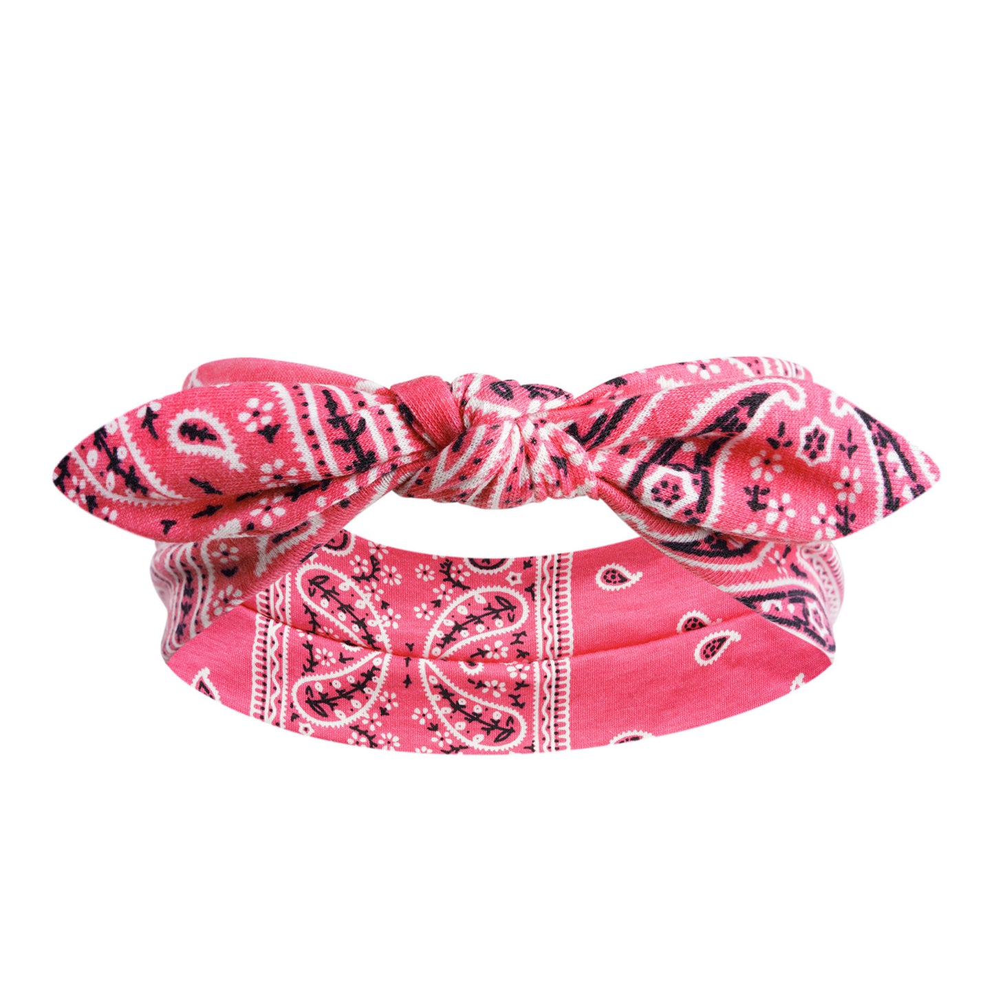 Paisley print headband with bow