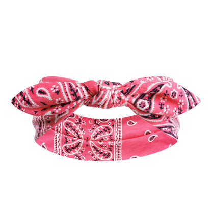Paisley print headband with bow