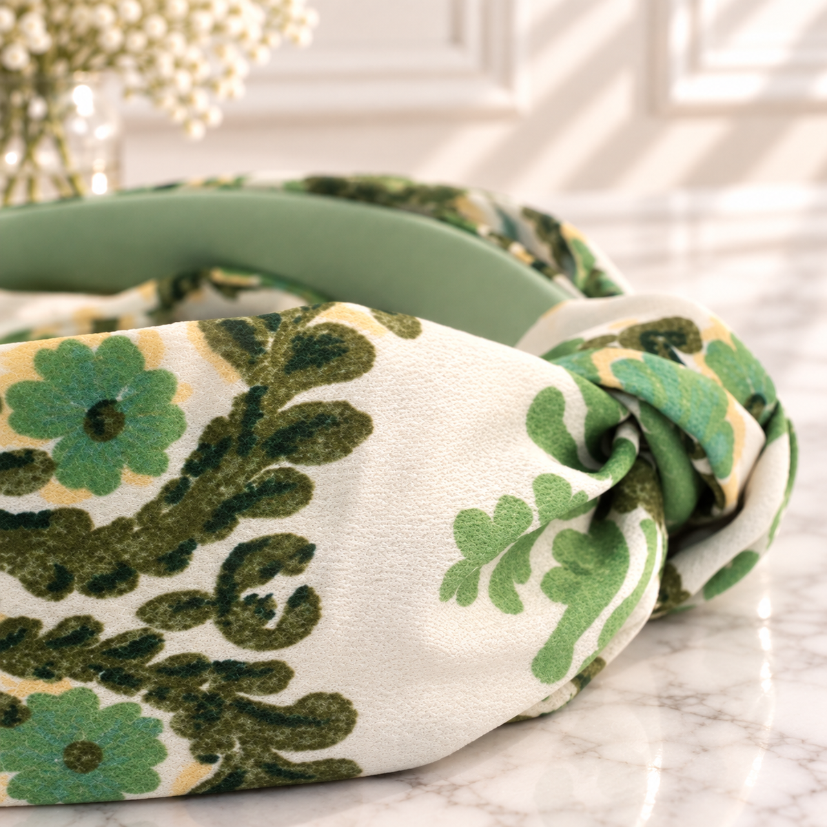 Bright floral knotted headband