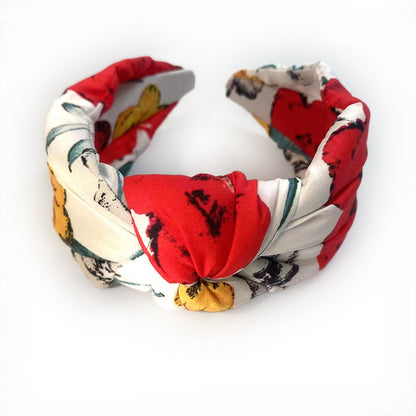 Red Floral knotted headband