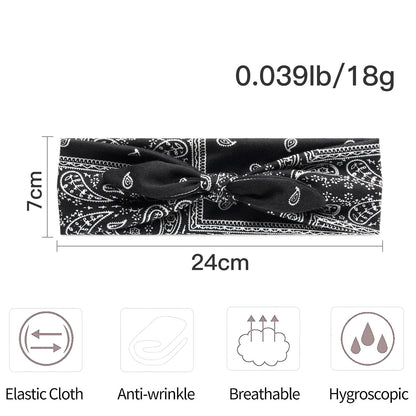 Paisley print headband with bow