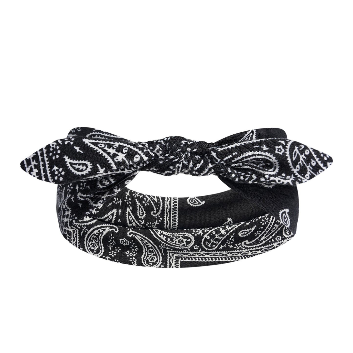 Paisley print headband with bow
